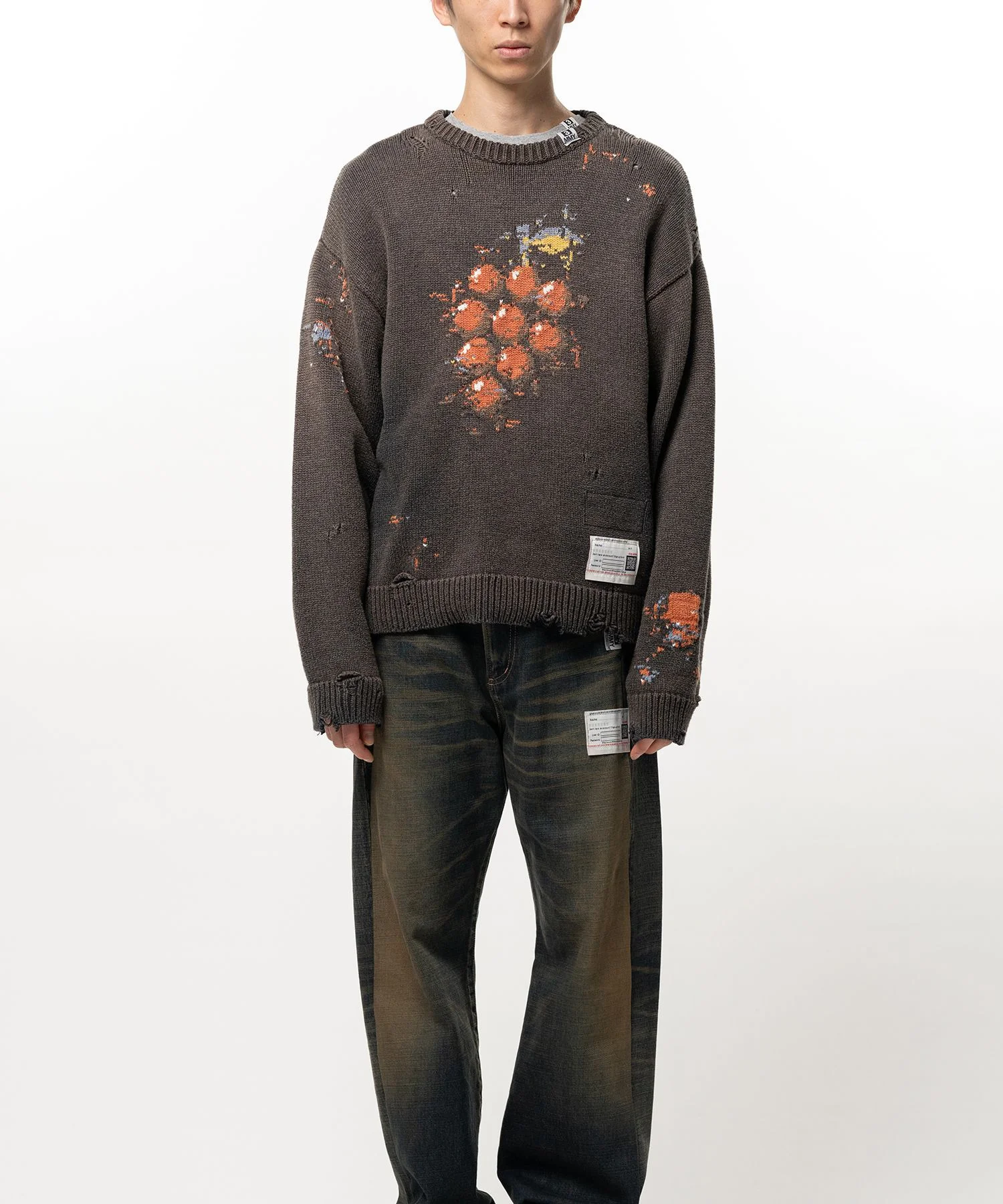 Grape Jacquard Knit Sweater - 1