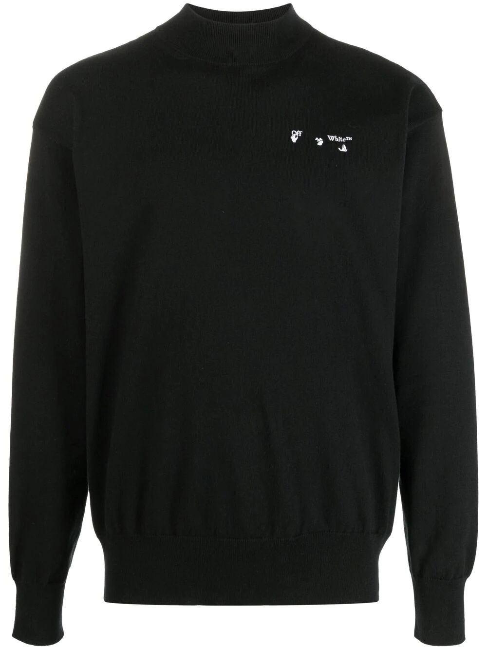 logo-embroidered knitted jumper - 1