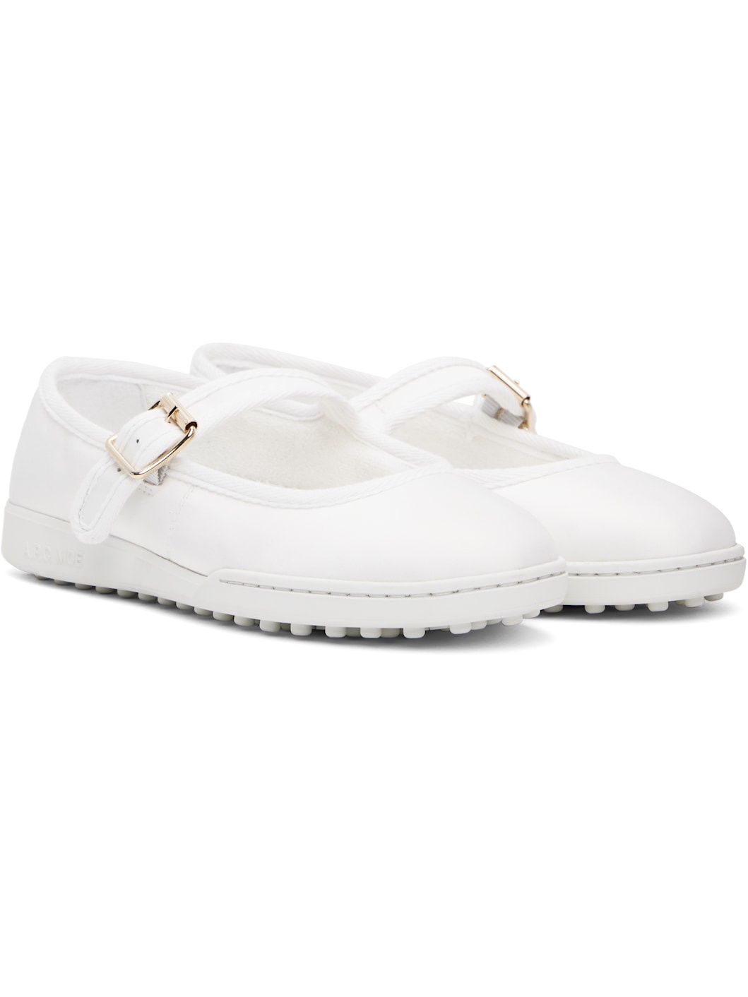 White Moe Mary Jane Ballerina Flats - 4