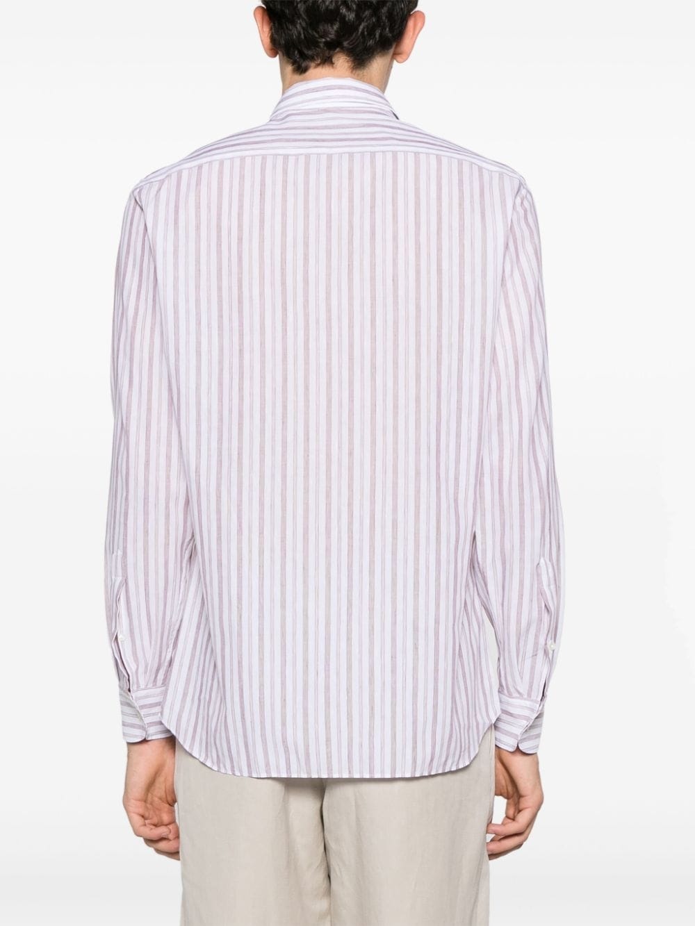 halo-stripe classic-collar shirt - 4