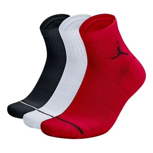 Nike Apparel Socks Men Air Jordan Jumpman Qtr Socks 3 'Black White Red' SX5544-011 - 1