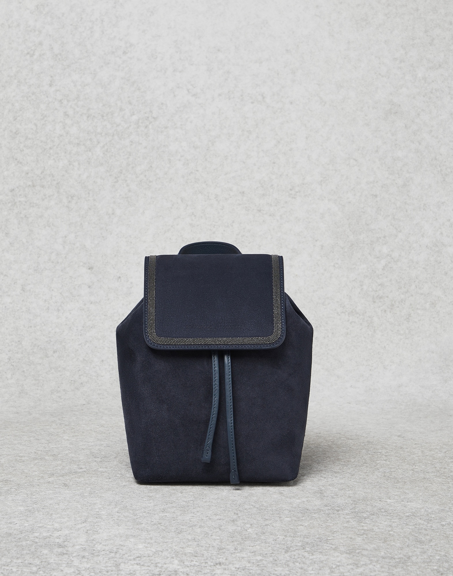 Suede backpack with precious contour - 1