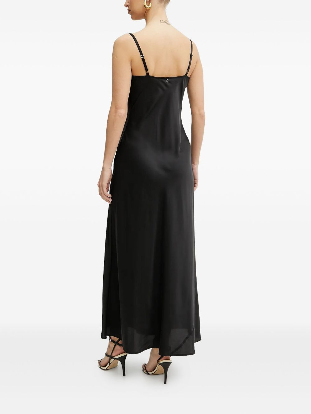 lace-trimmed cowl-neck maxi dress - 3