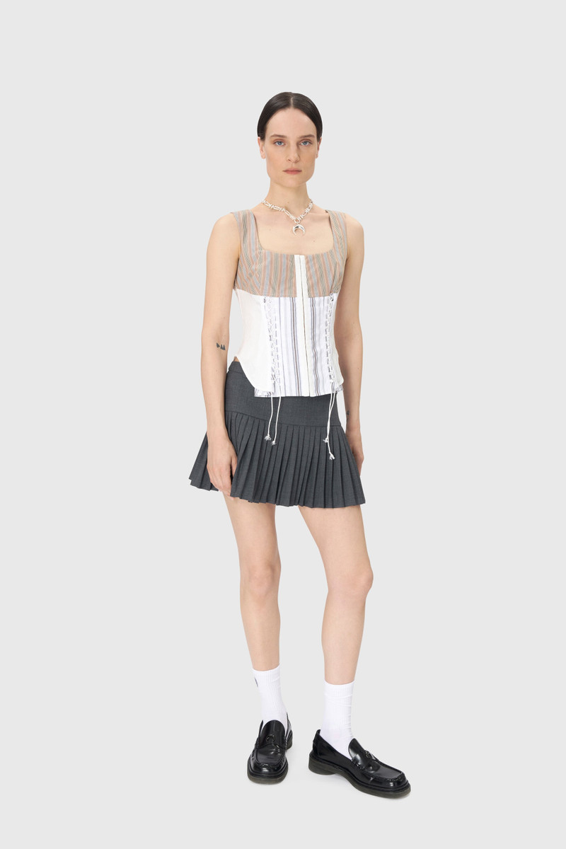 Marine Serre Regenerated Striped Poplin Bustier Top outlook