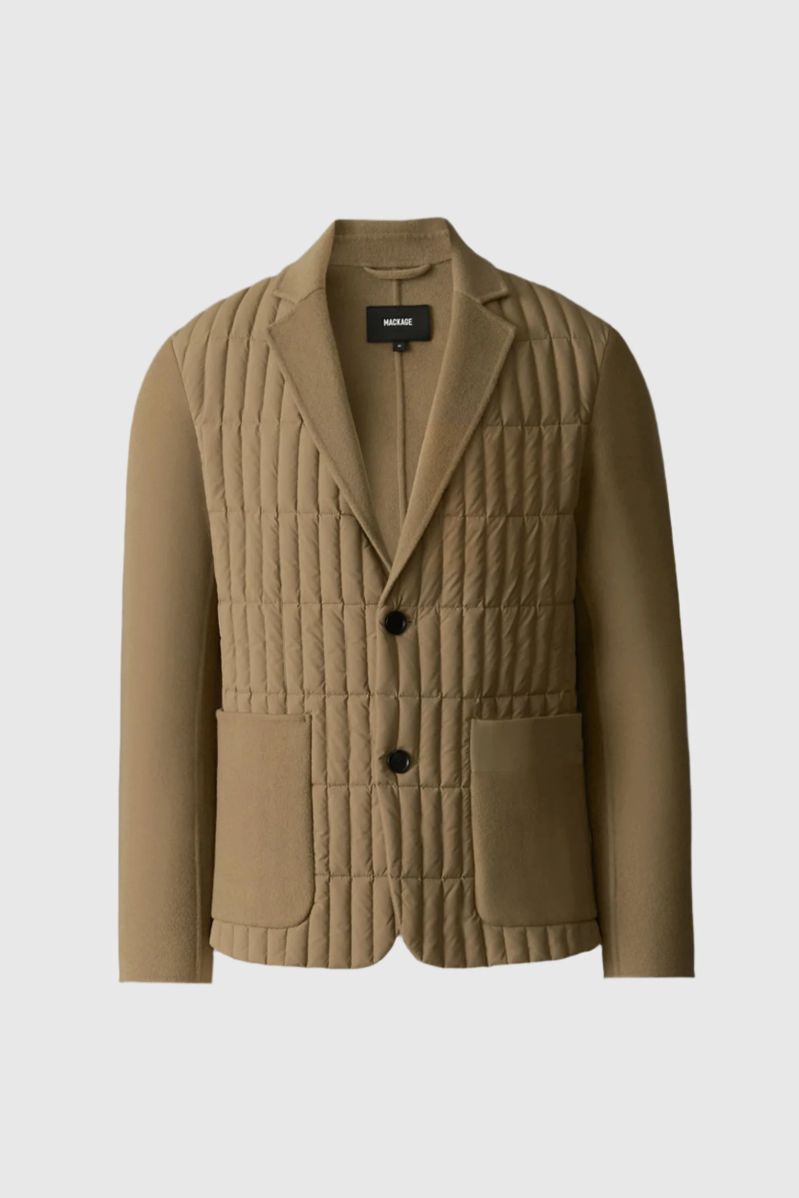 JOHN Mixed-media vertical quilt blazer - 1