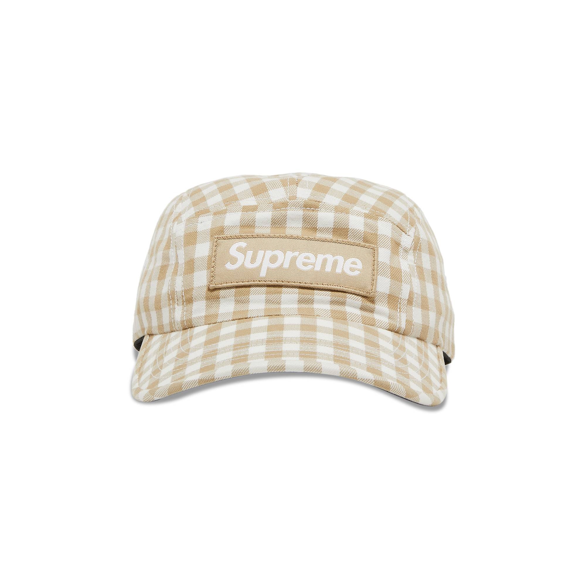 Supreme Gingham Camp Cap 'Tan' - 1