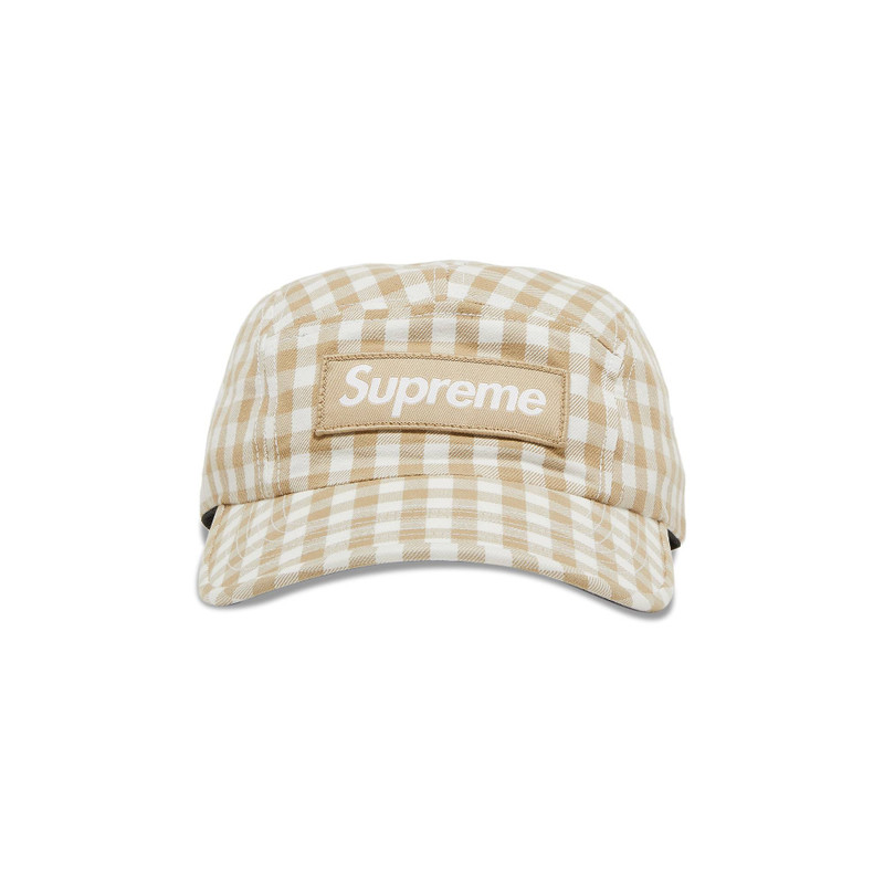 Supreme Gingham Camp Cap 'Tan' - 1