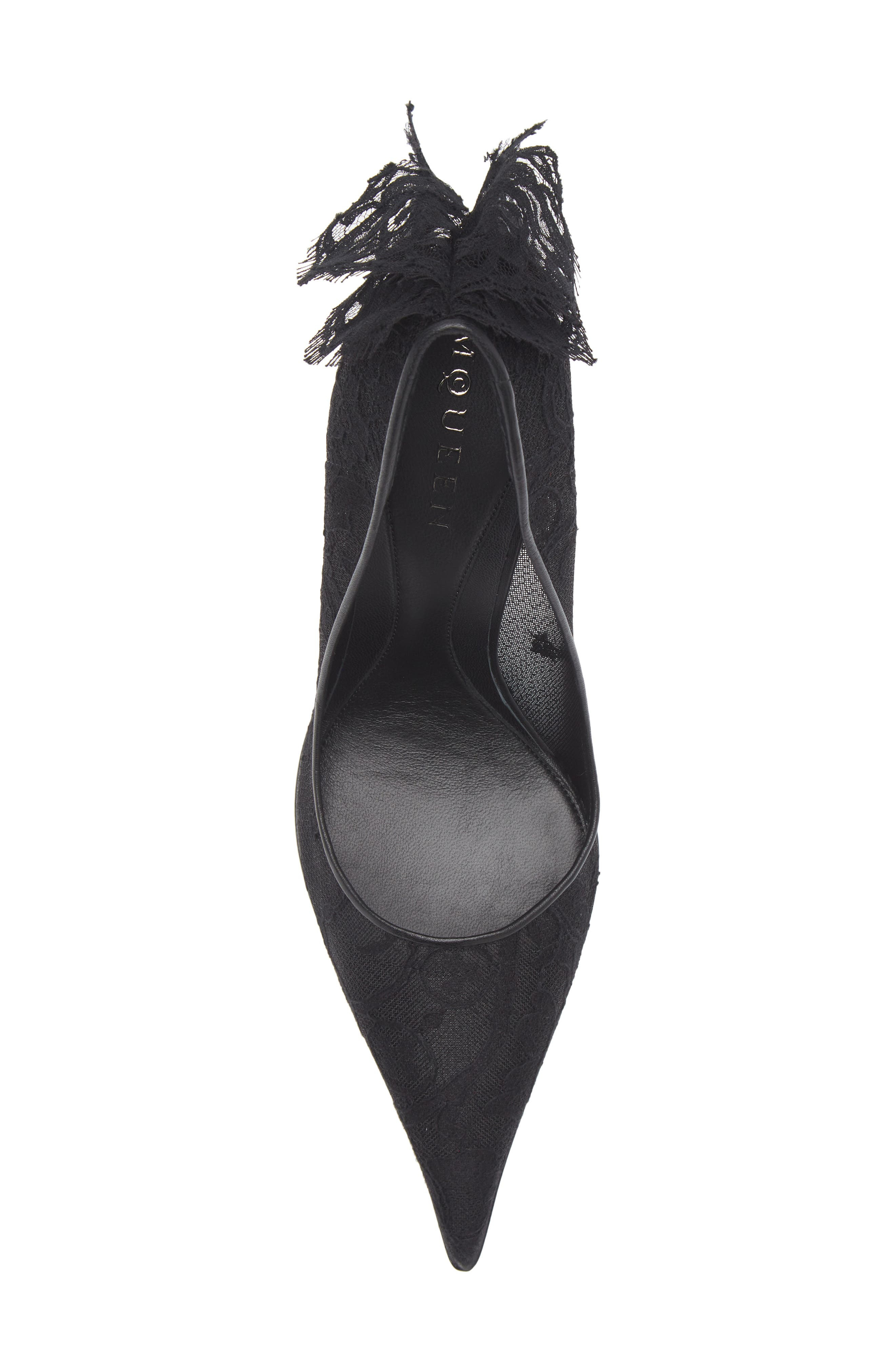 McQueen Drape Lace Pointed Toe Pump in Black at Nordstrom - 5