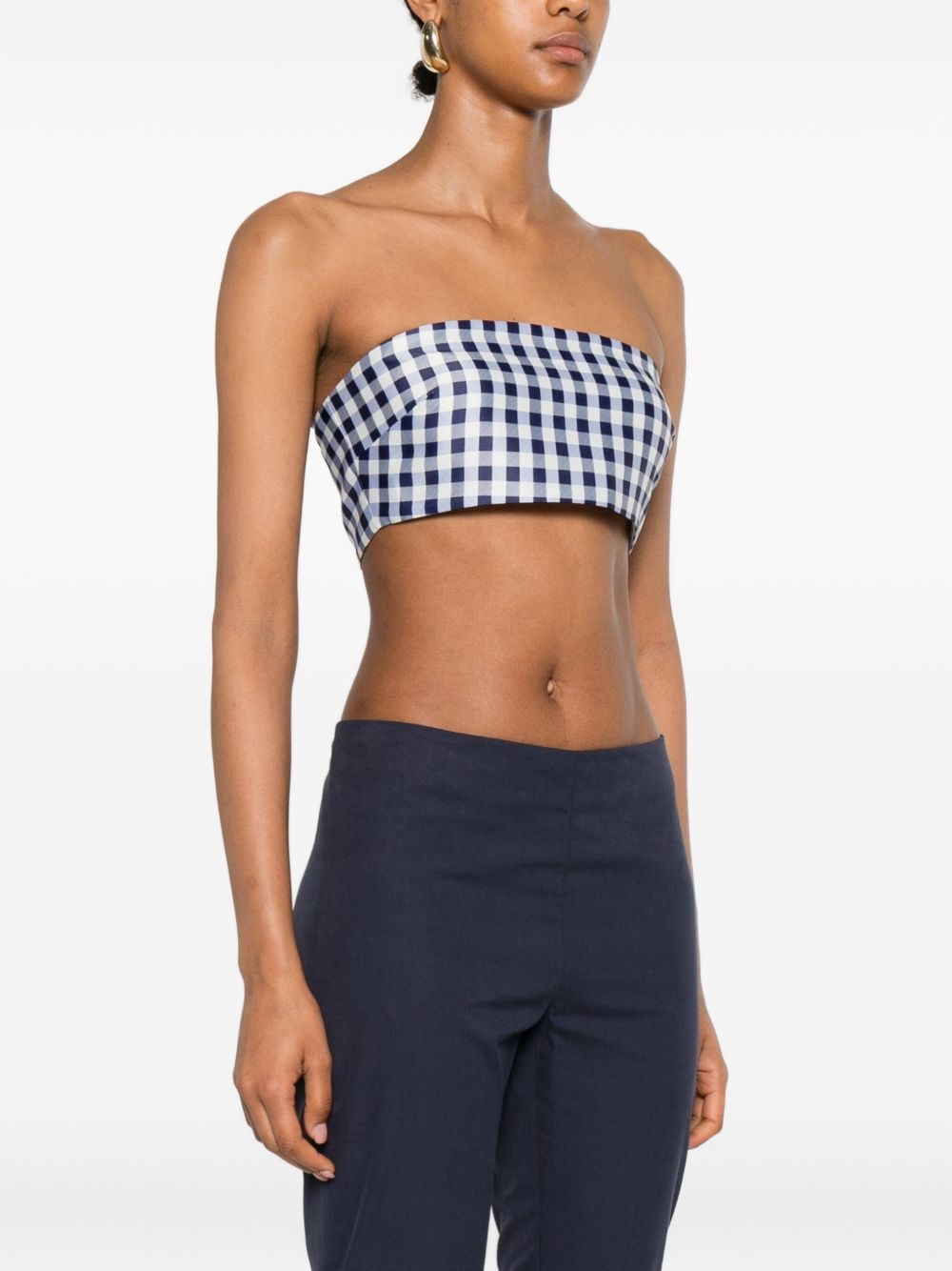 gingham-check top - 3