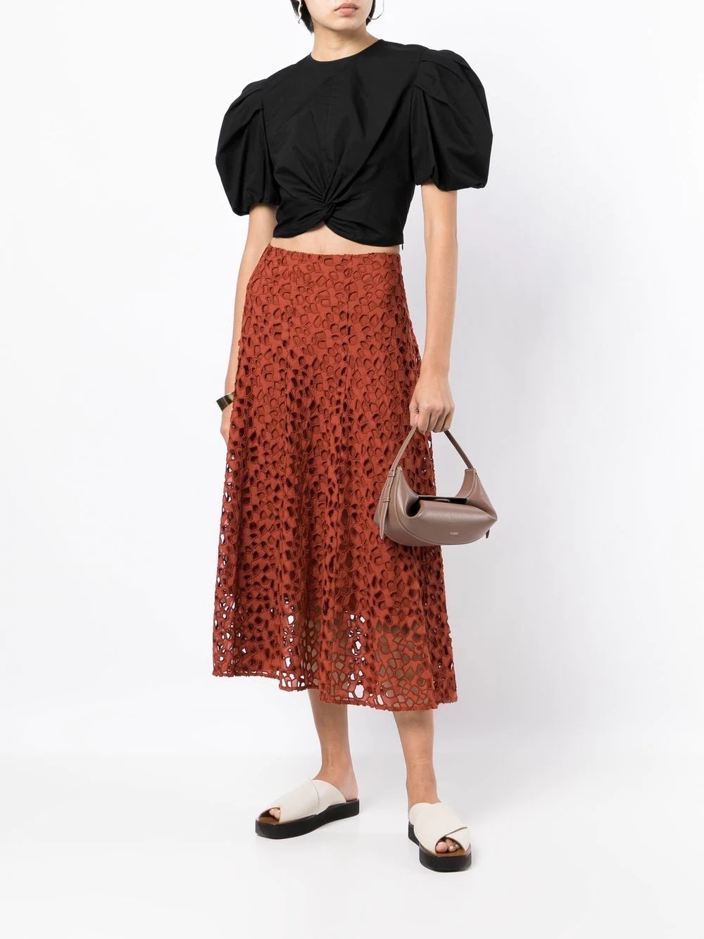 cropped knot T-shirt - 2