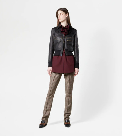 Tod's BOMBER JACKET IN LEATHER - BLACK outlook