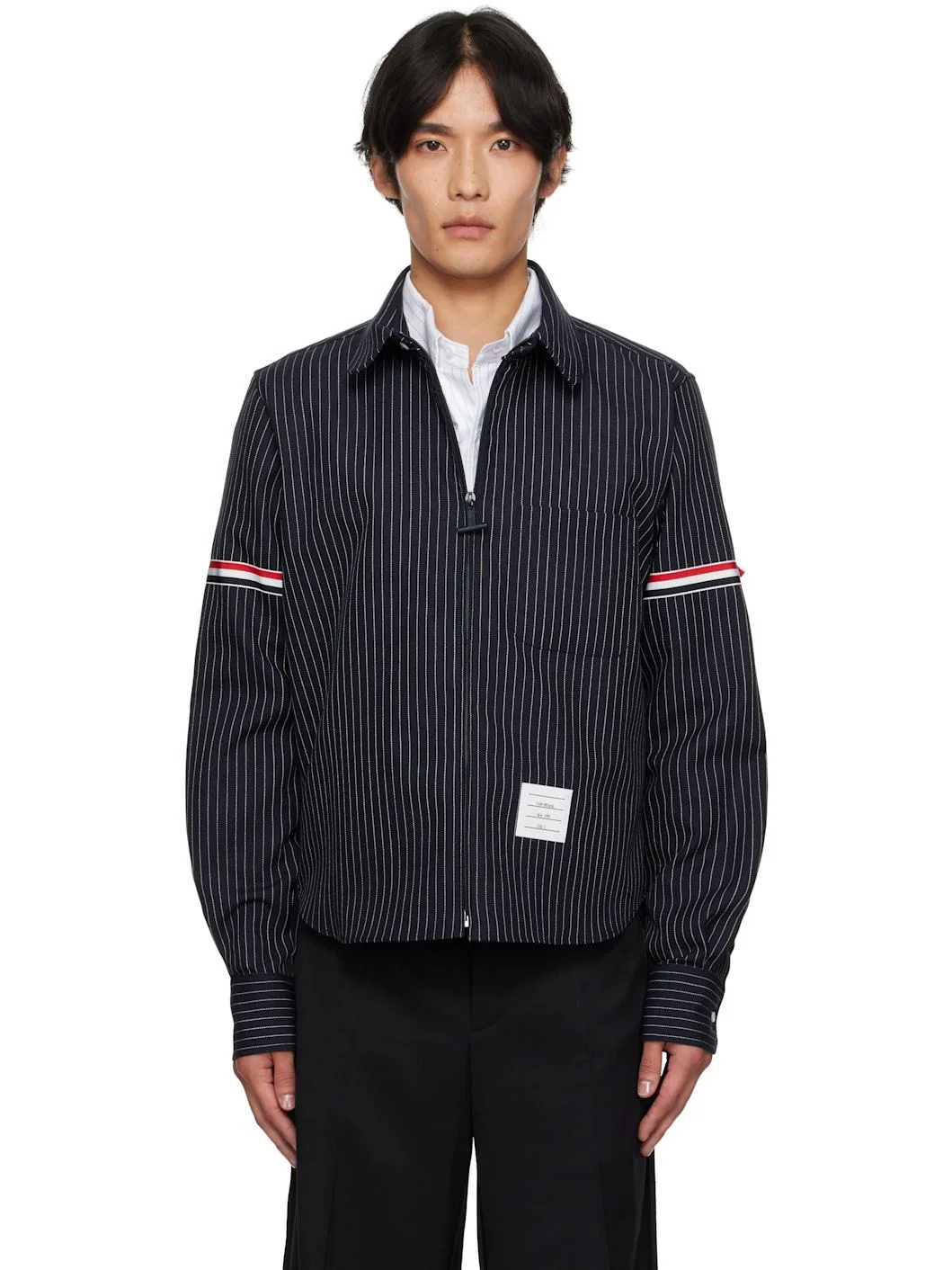 Navy Pinstripe Shirt - 1