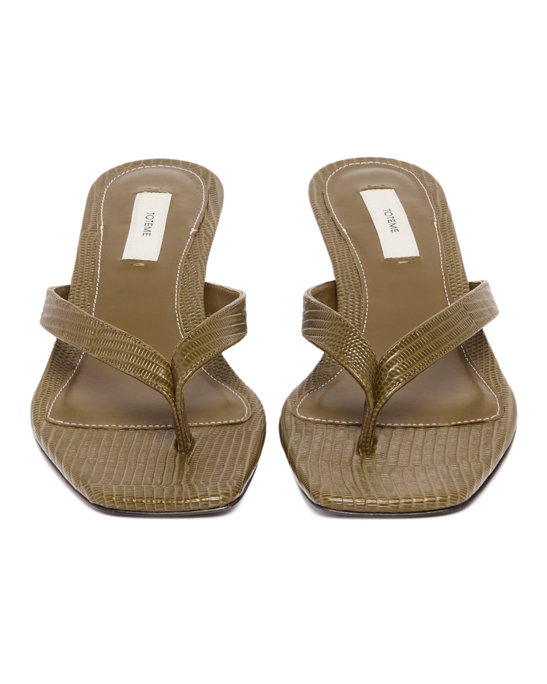 Green Leather Heeled Sandals - 4