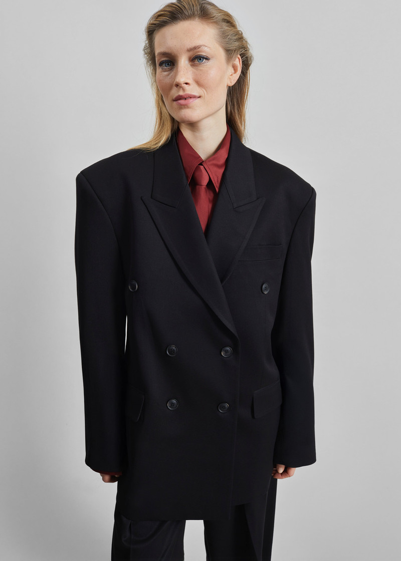 Vester Double-Breasted Blazer - Black 7