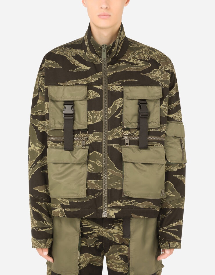 Camouflage-print cotton jacket - 1