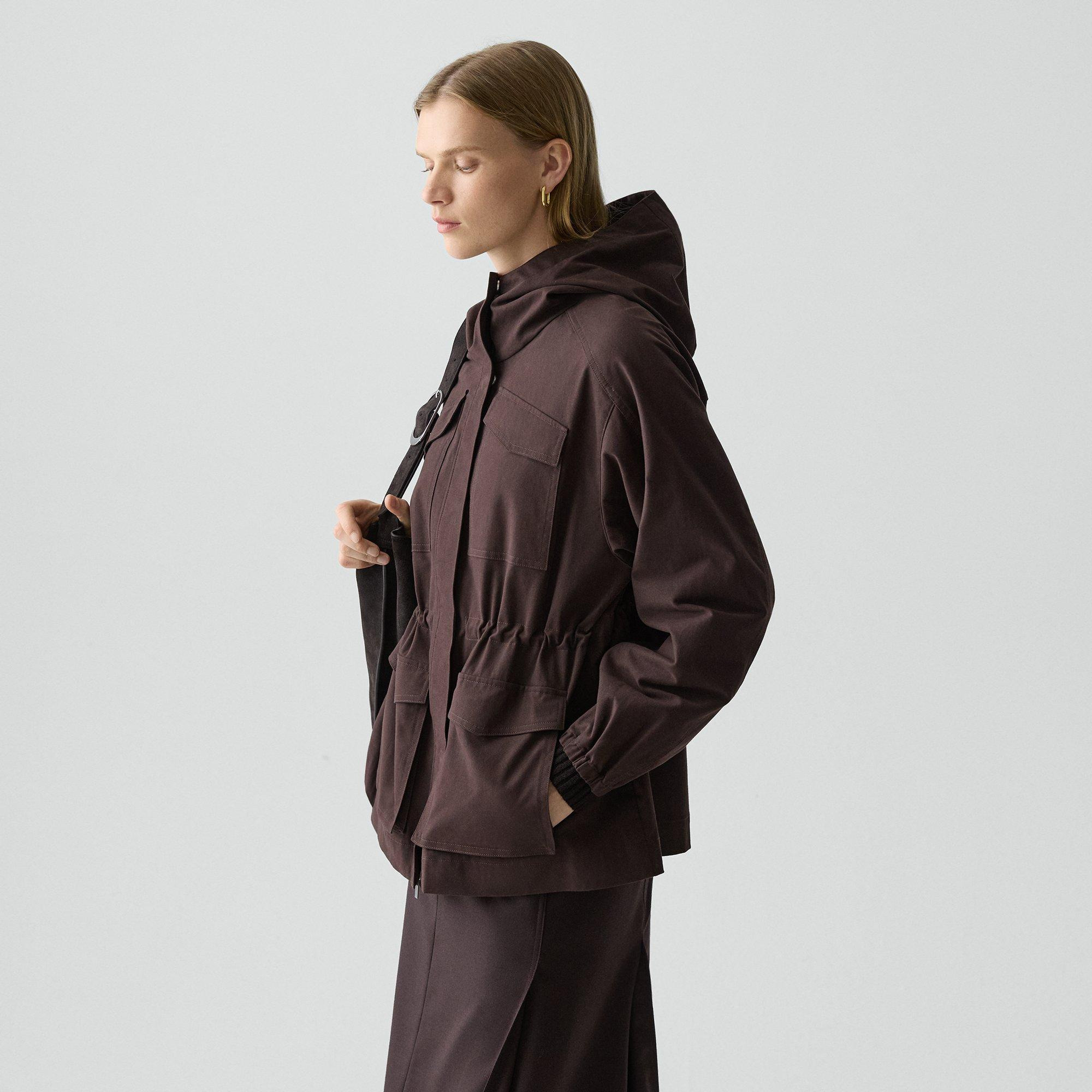 Cinched Windbreaker Jacket in Brushed Chino - 3