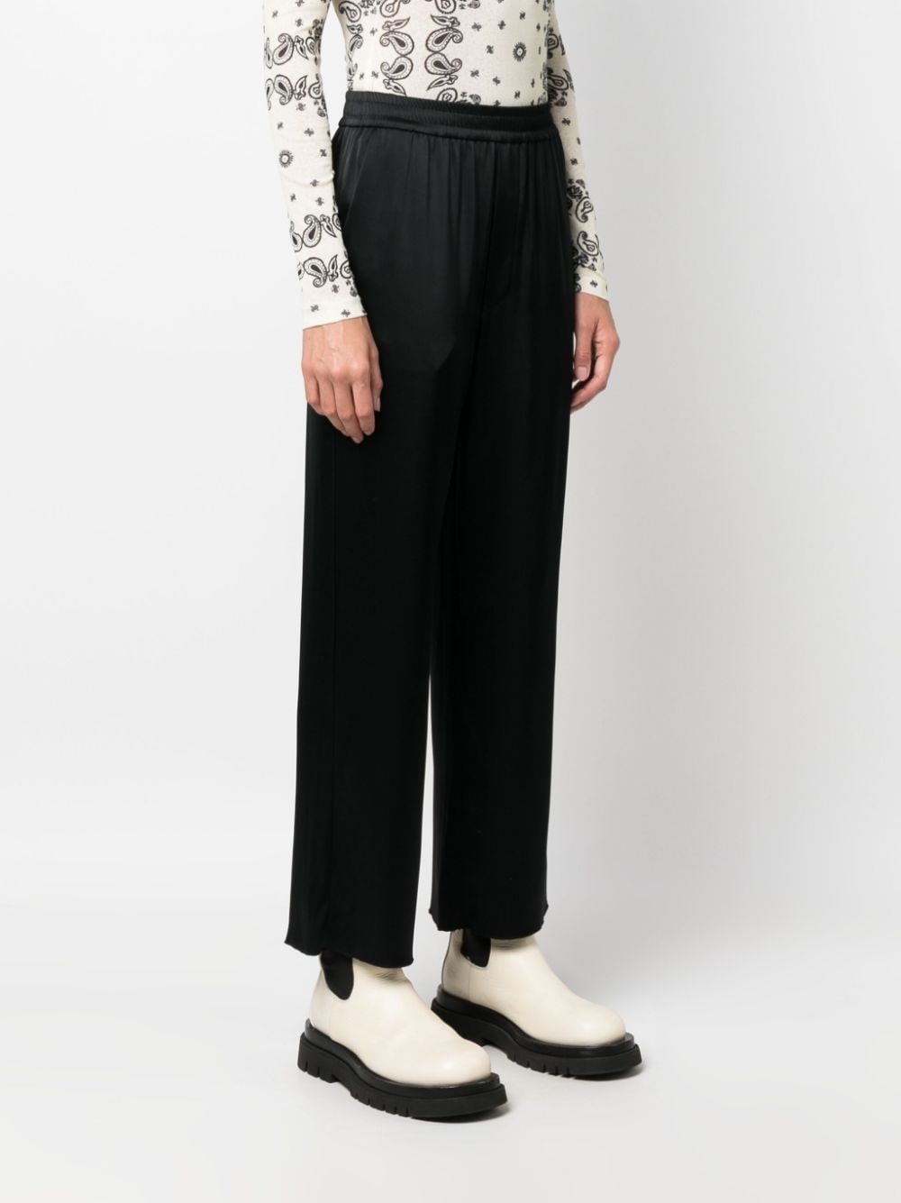 elasticated-waist cropped trousers - 3