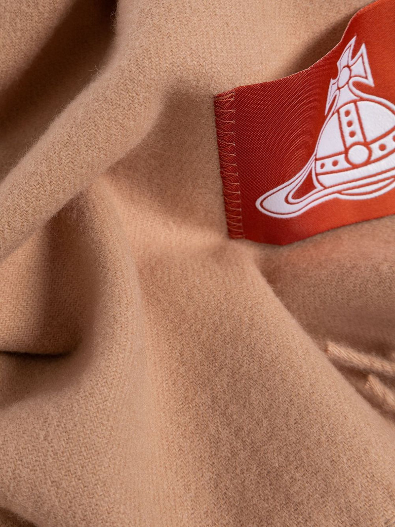 Vivienne Westwood fringed-edge logo-patch scarf outlook