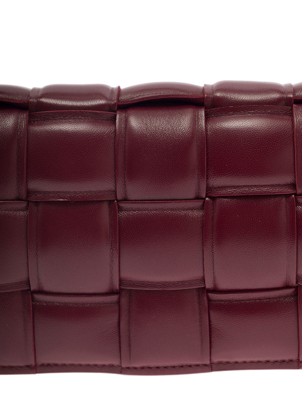 Bottega Veneta Women 'Small Padded Cassette'  Bordeaux Crossbody Bag In Intreccio Nappa Leather Woma - 4