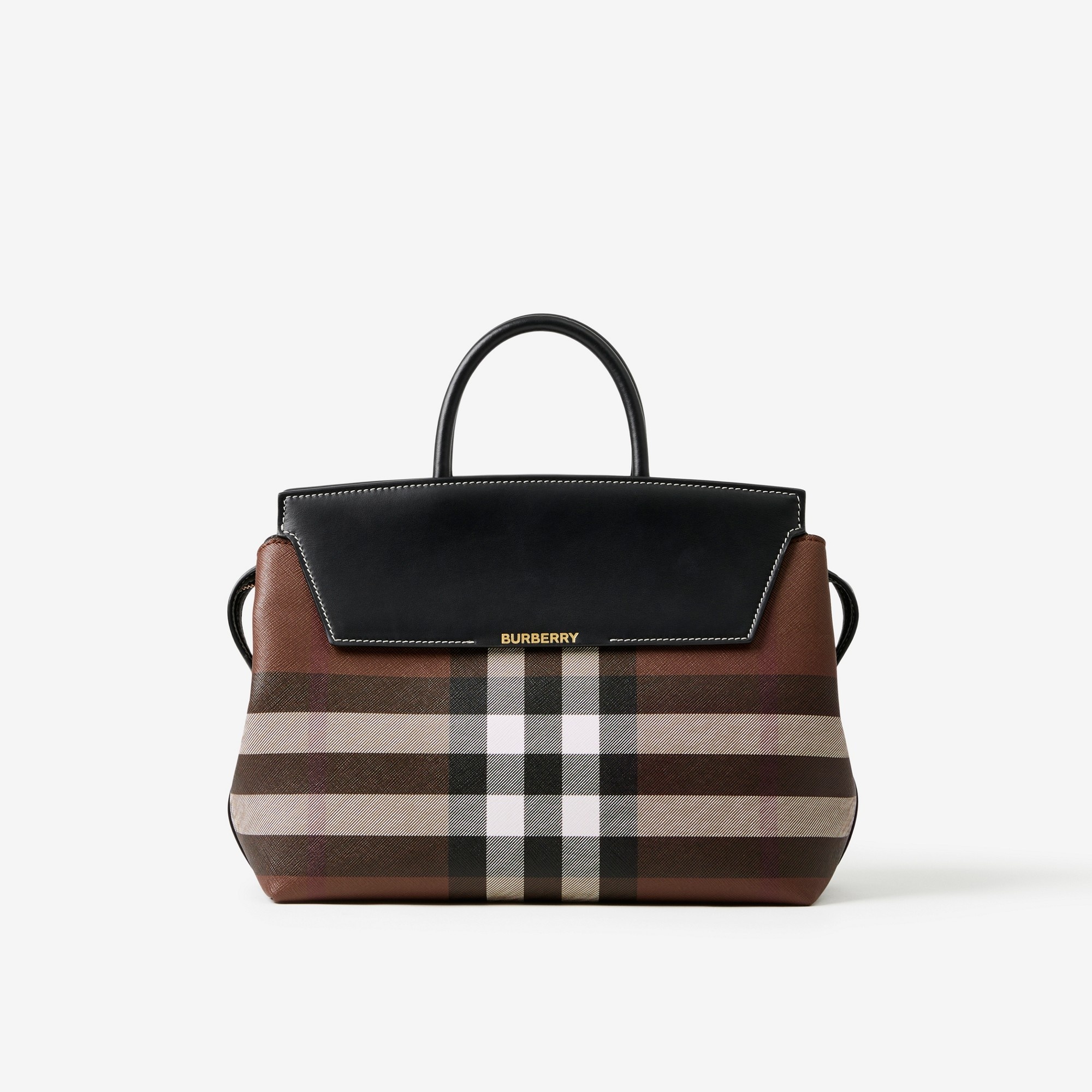 Check and Leather Medium Catherine Bag - 1