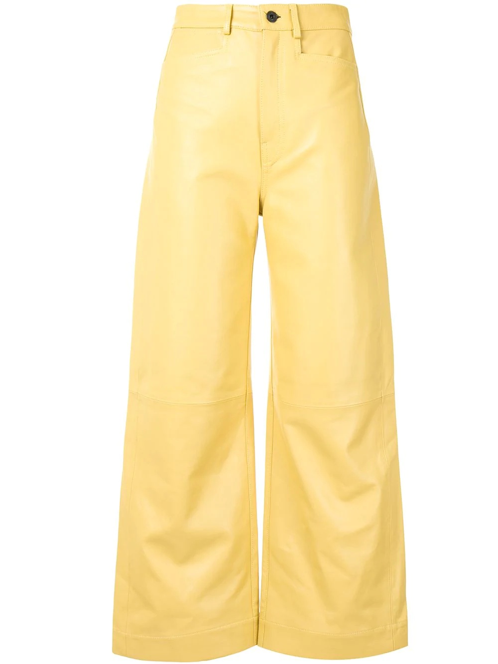 nappa leather flared trousers - 1