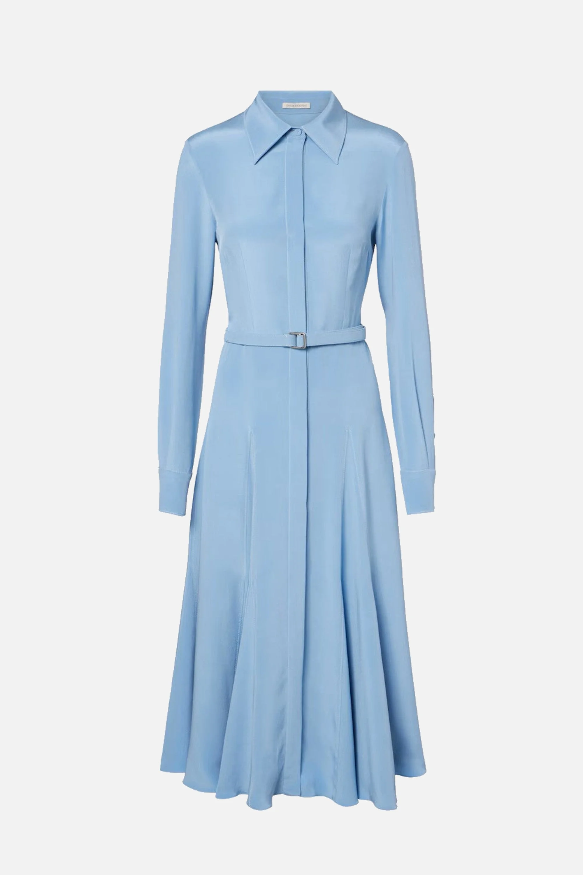 Riko Dress In Cloudy Blue Silk Crepe De Chine - 1