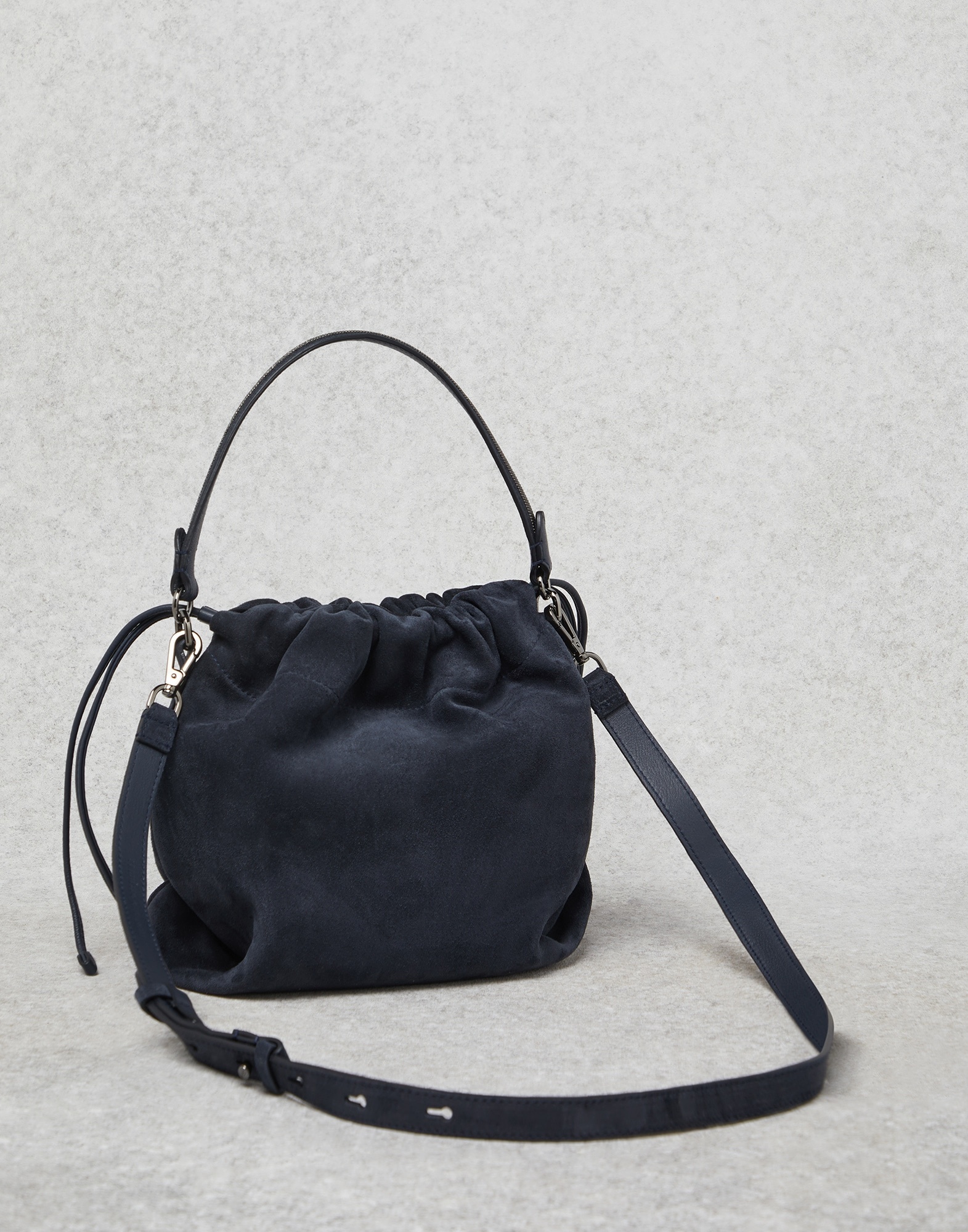Suede bucket bag with Precious handle - 2