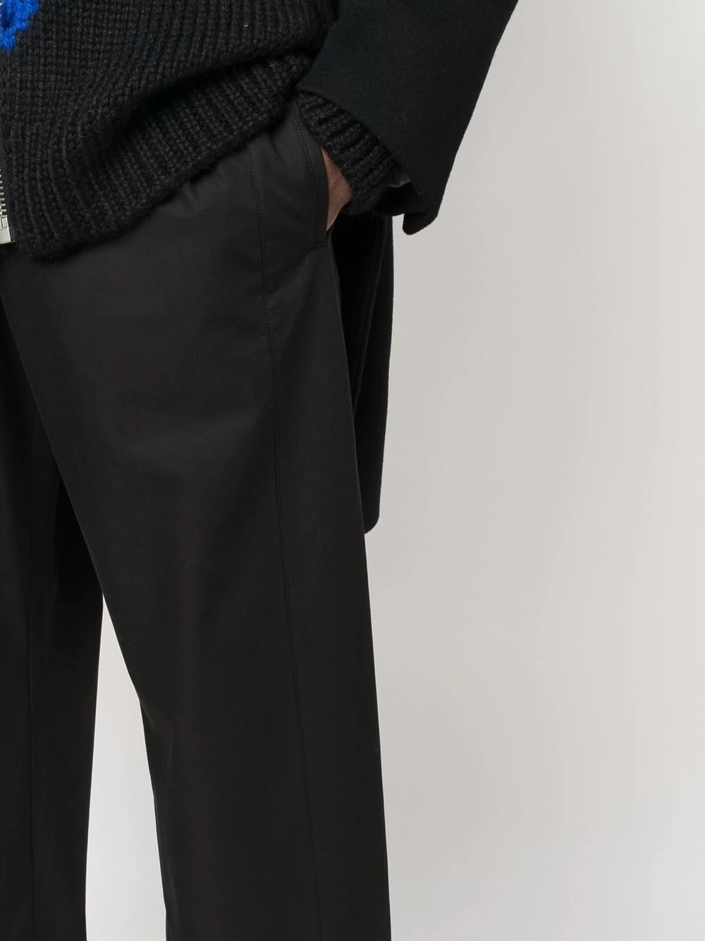 elasticated waistband straight trousers - 5