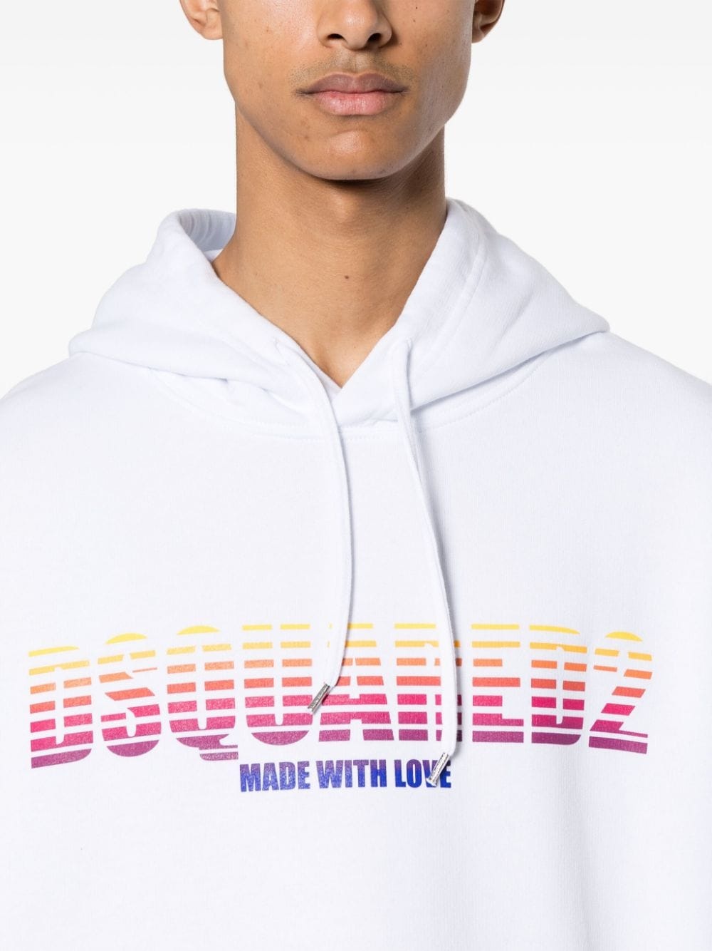 logo-print cotton hoodie - 5