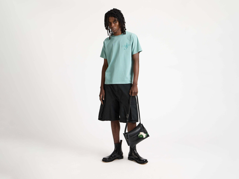 JW Anderson MENS RIBBON ANCHOR T-SHIRT IN WASHED TEAL outlook