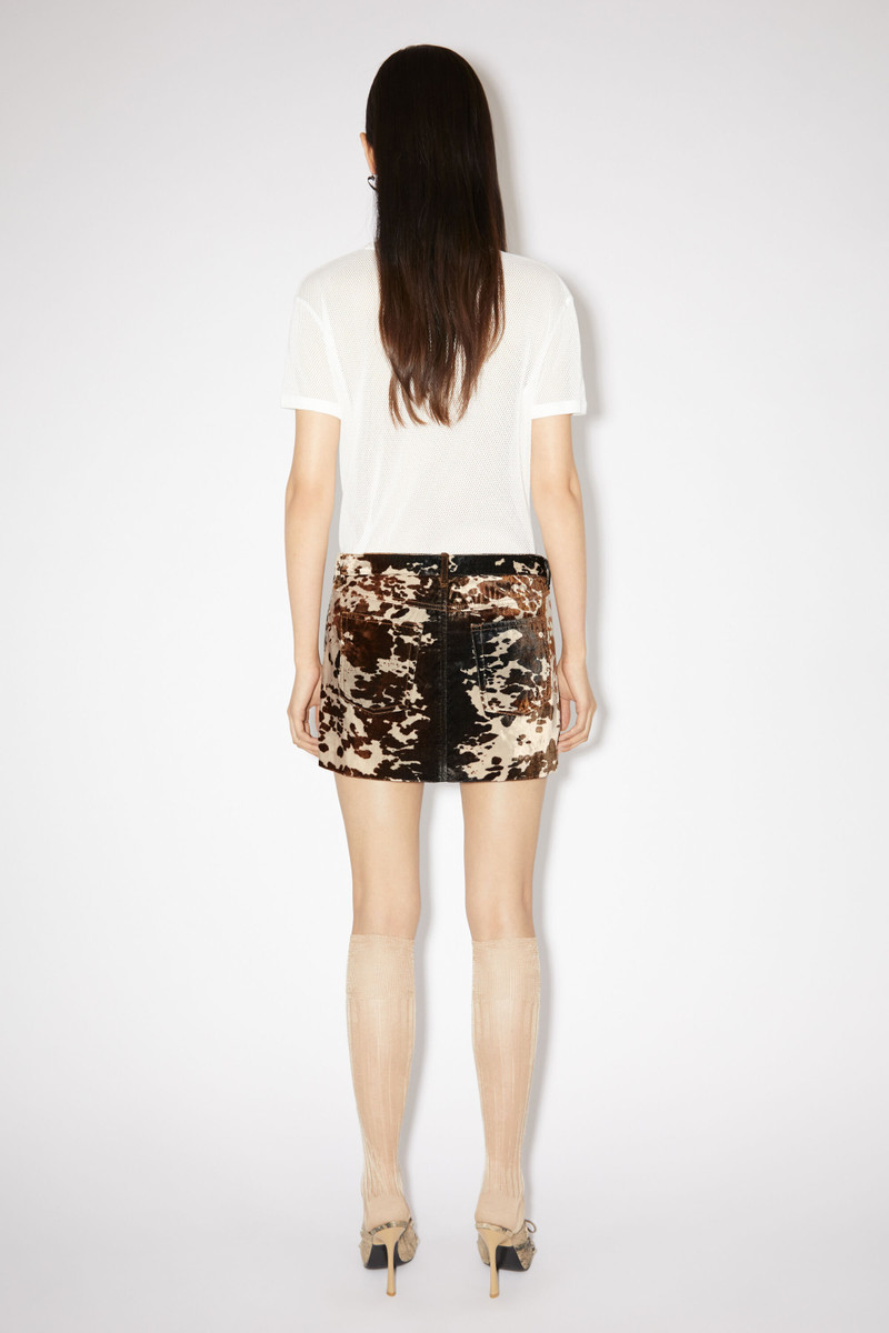 Cow print skirt - Dark brown 3