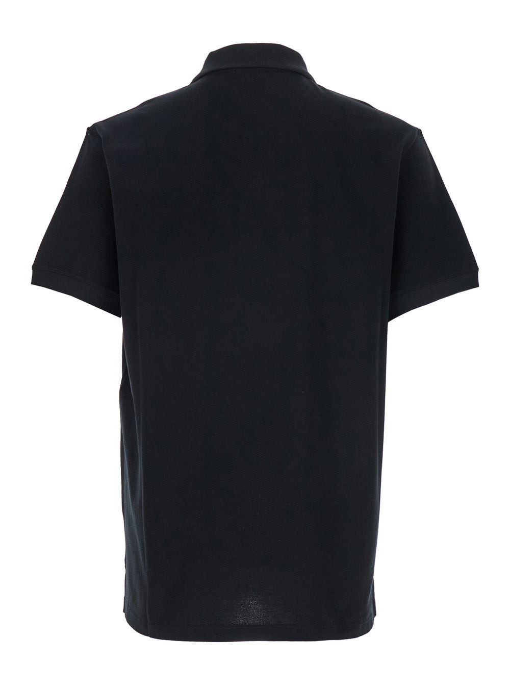 Alexander Mcqueen Men Black Polo Shirt With Classic Collar And Logo Lettering Embroidery On The Fron - 2