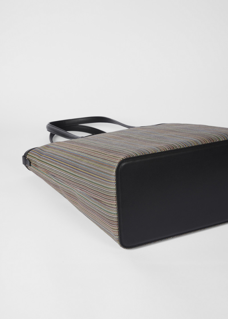 'Signature Stripe' Coated Canvas Tote Bag 7