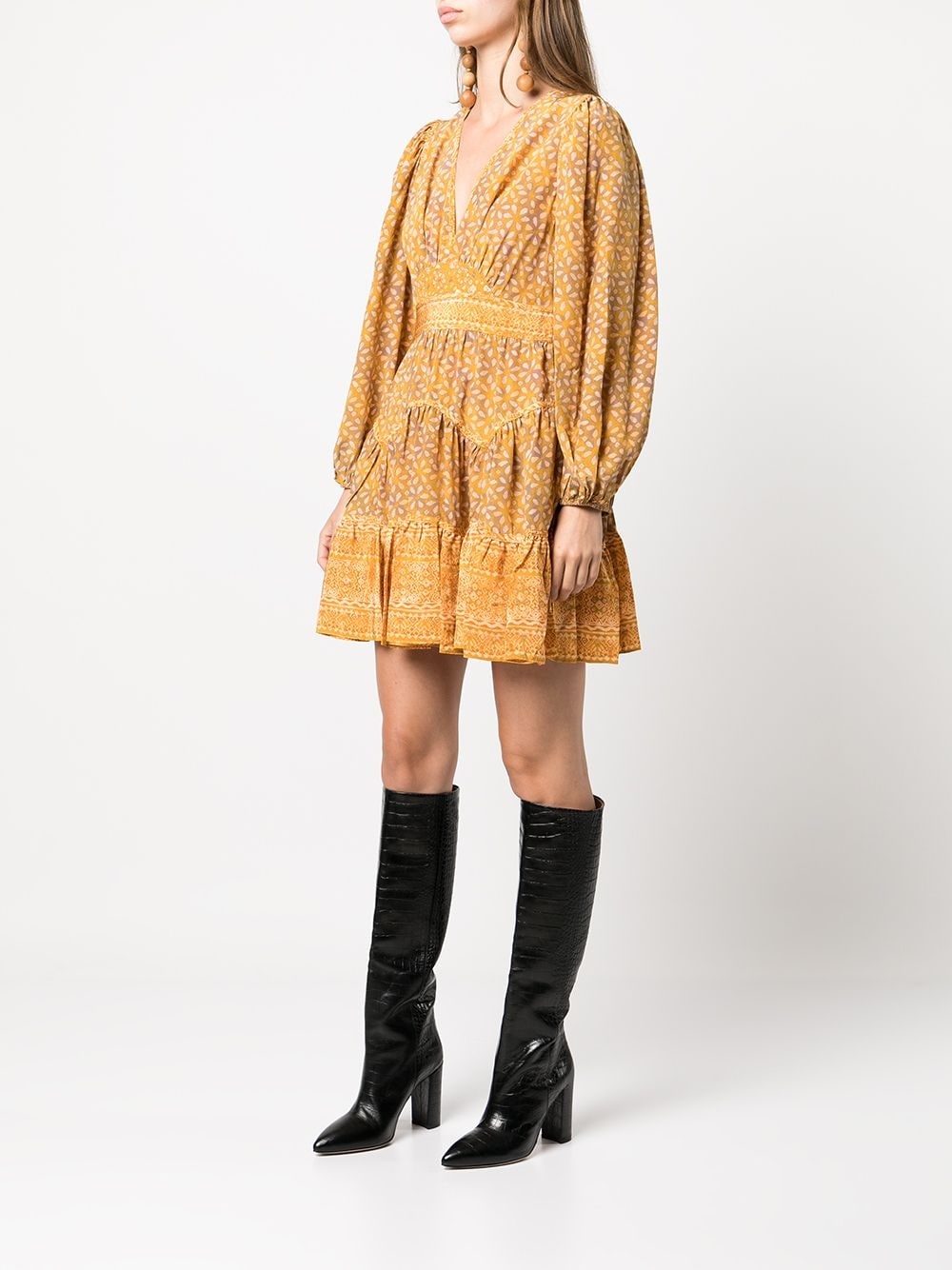 Hayana puff-sleeve dress - 3