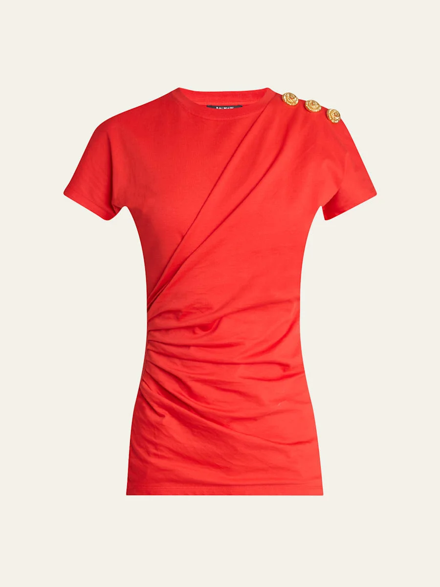 Short-Sleeve 3-Button Tee - 1