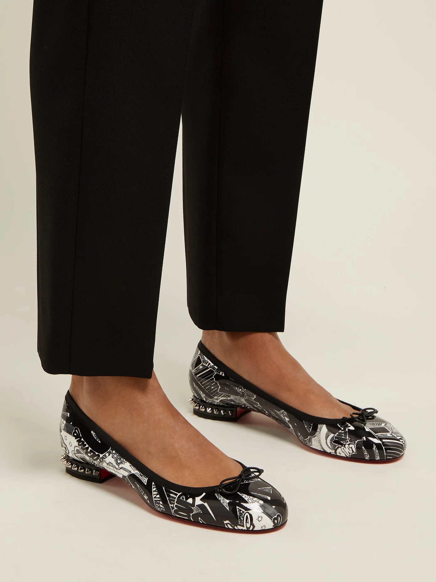 La Massine graffiti-pattern ballet flats - 3