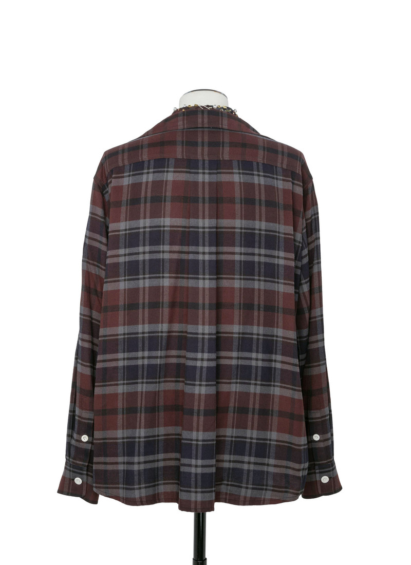Bijou Embroidery Plaid Flannel Shirt 4