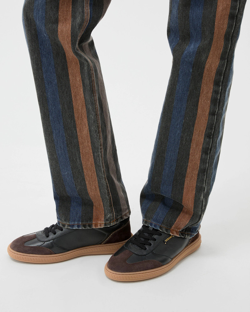 VERSACE Greca Court Nappa & Suede Sneakers outlook
