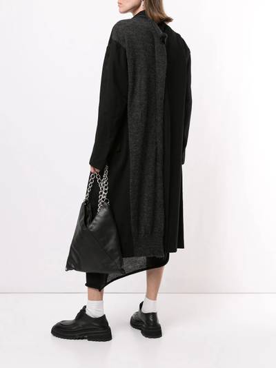 Y's asymmetric wool panel coat outlook