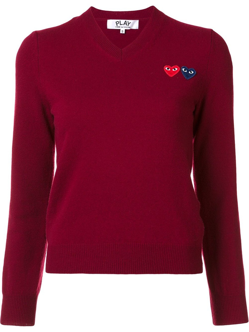 double heart v-neck jumper 1