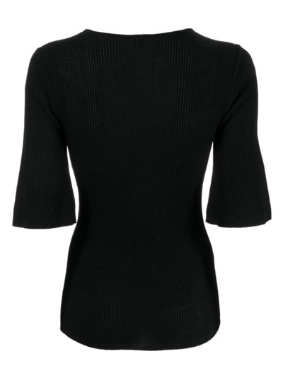 BY MALENE BIRGER scoop-neck ribbed-knit T-shirt outlook