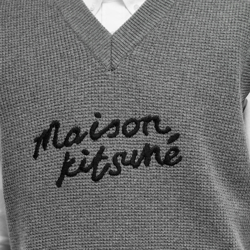 Maison Kitsune Handwriting Logo Oversize Vest 5