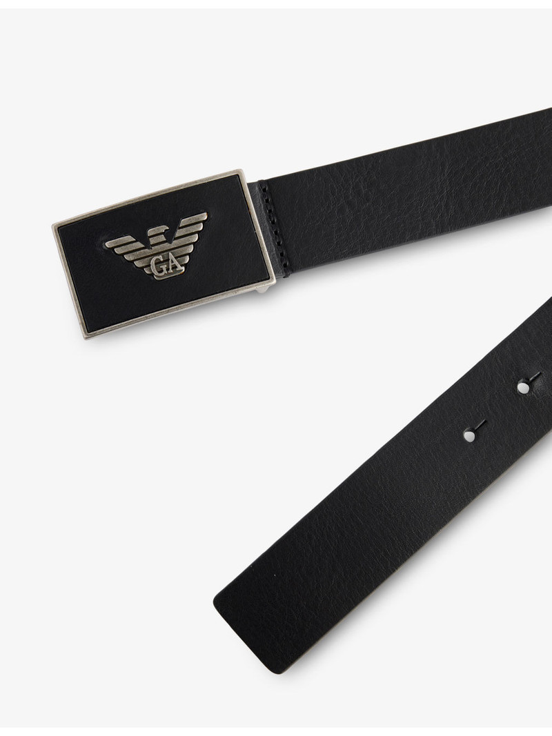 EMPORIO ARMANI Branded-Buckle Leather Belt outlook