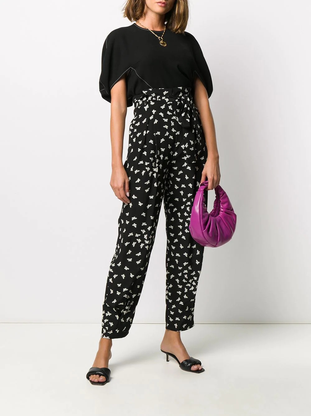 butterfly print trousers - 2