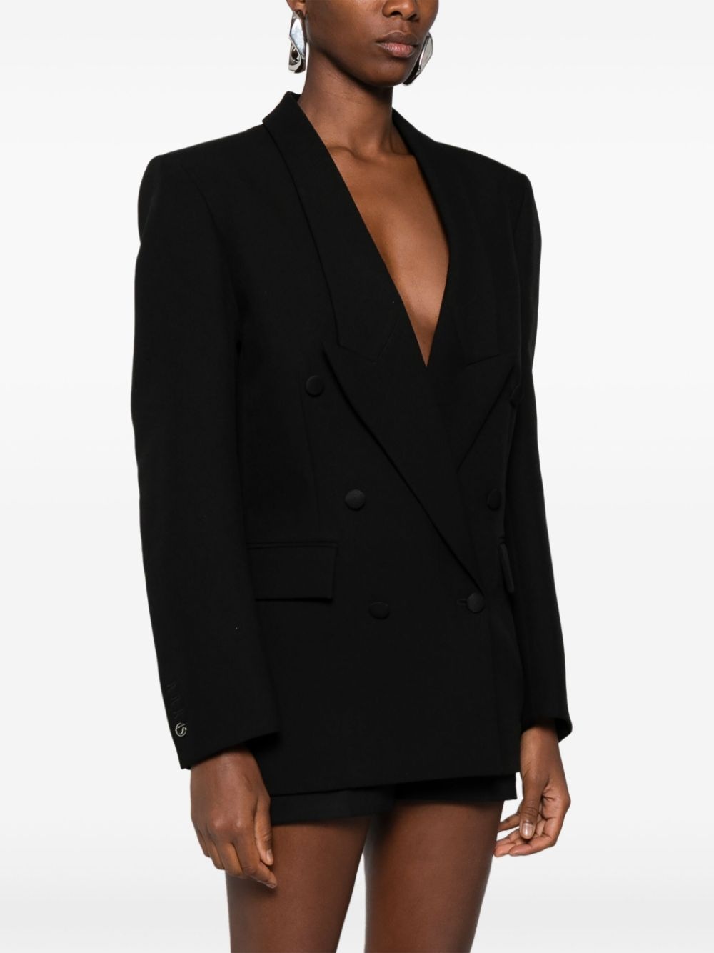 triangle-detail cut-out blazer - 4