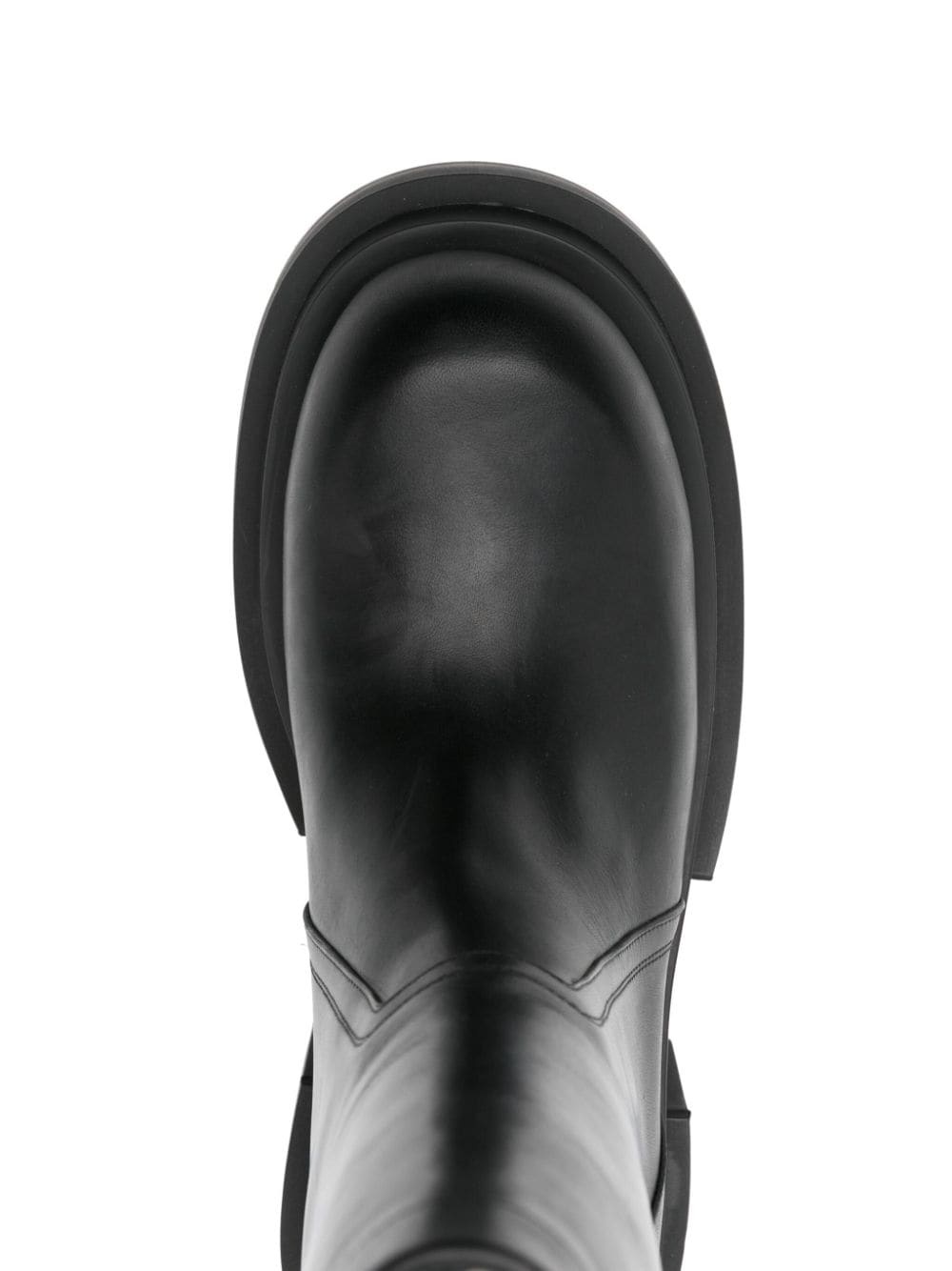 mid-calf leather plaform boots - 4