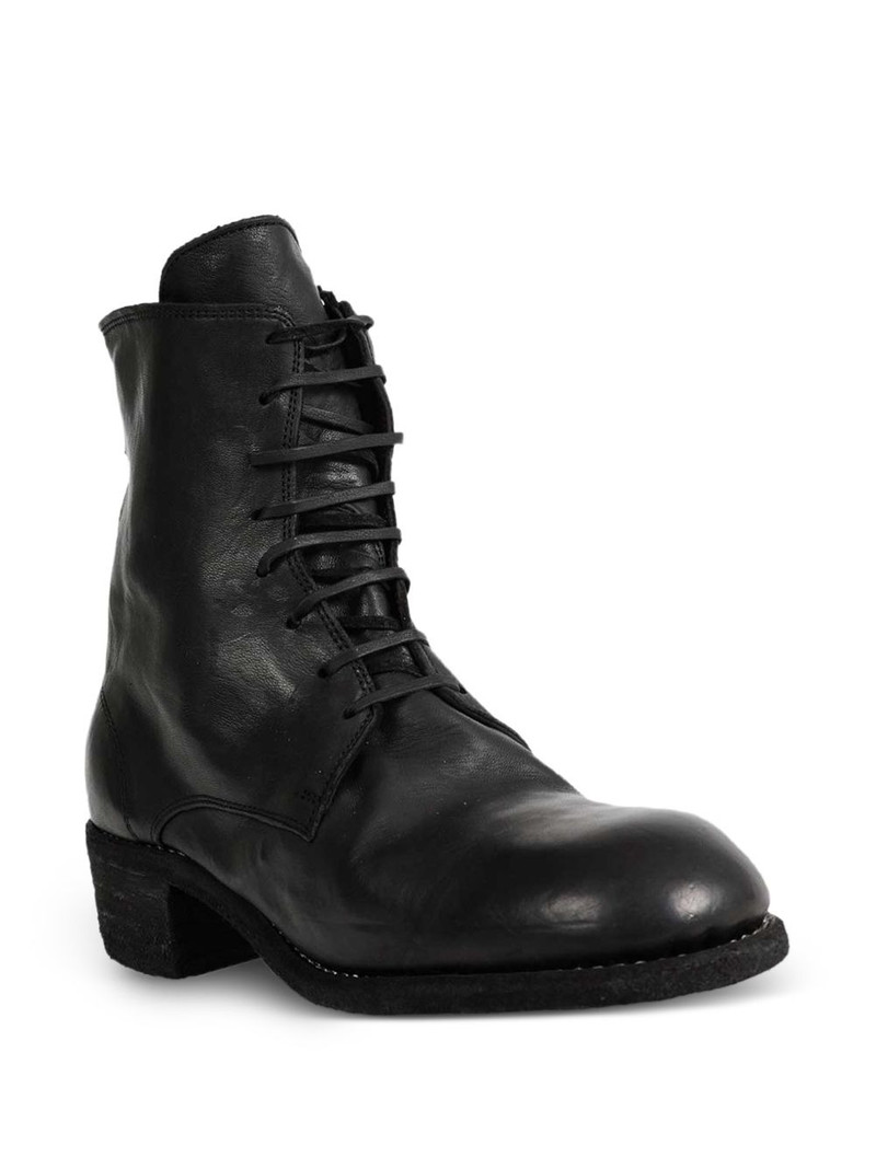 Guidi lace-up leather ankle boots outlook