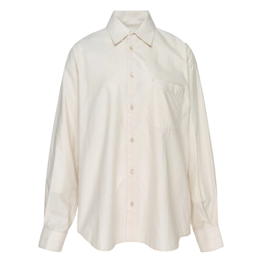 Regular Long Sleeve Washed Cotton Shirt - 1