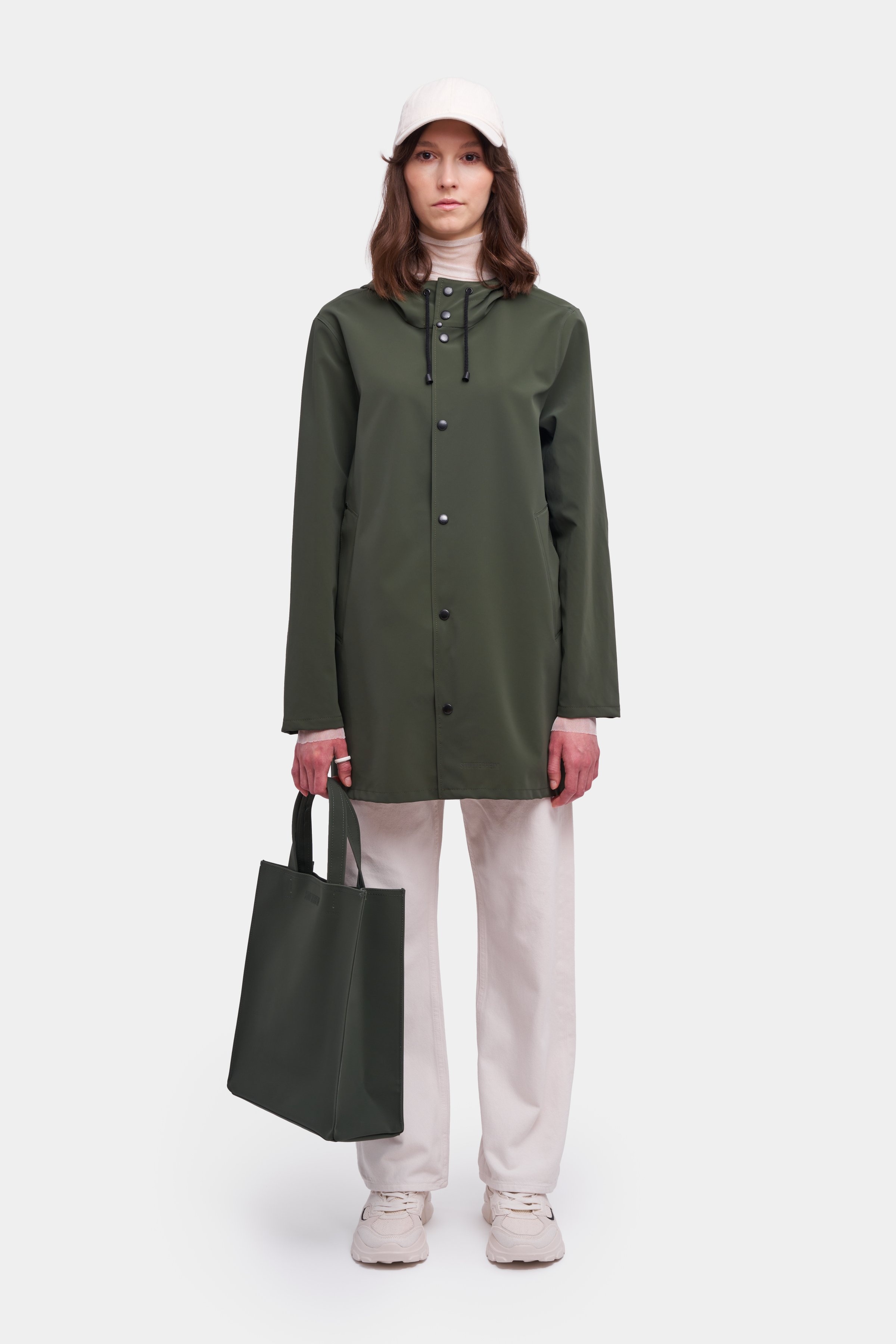 Stockholm Lightweight Suede Raincoat Dark Green - 2