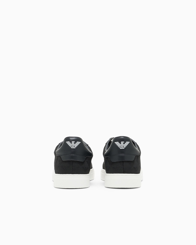 EMPORIO ARMANI NYLON SNEAKERS WITH JACQUARD ALL-OVER EAGLE outlook